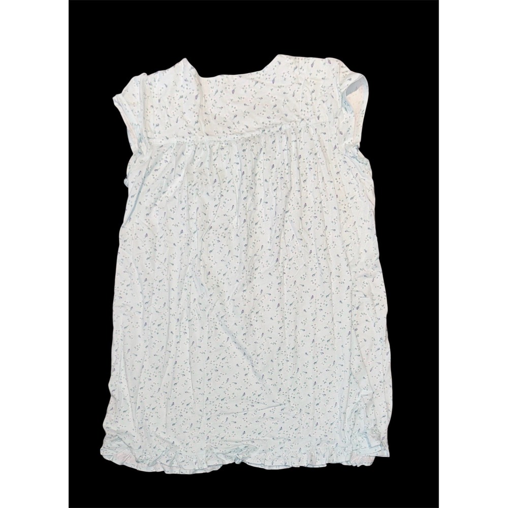Eileen West Nightgown Floral Cap‎ Sleeve Cotton Jersey Ballet Sz L Mint Green - Picture 6 of 7